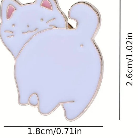 Kitty Cat Pin BUTT Enamel Butthole Brooch Funny Bag Charm Backpack Sassy Cute - Picture 2 of 2